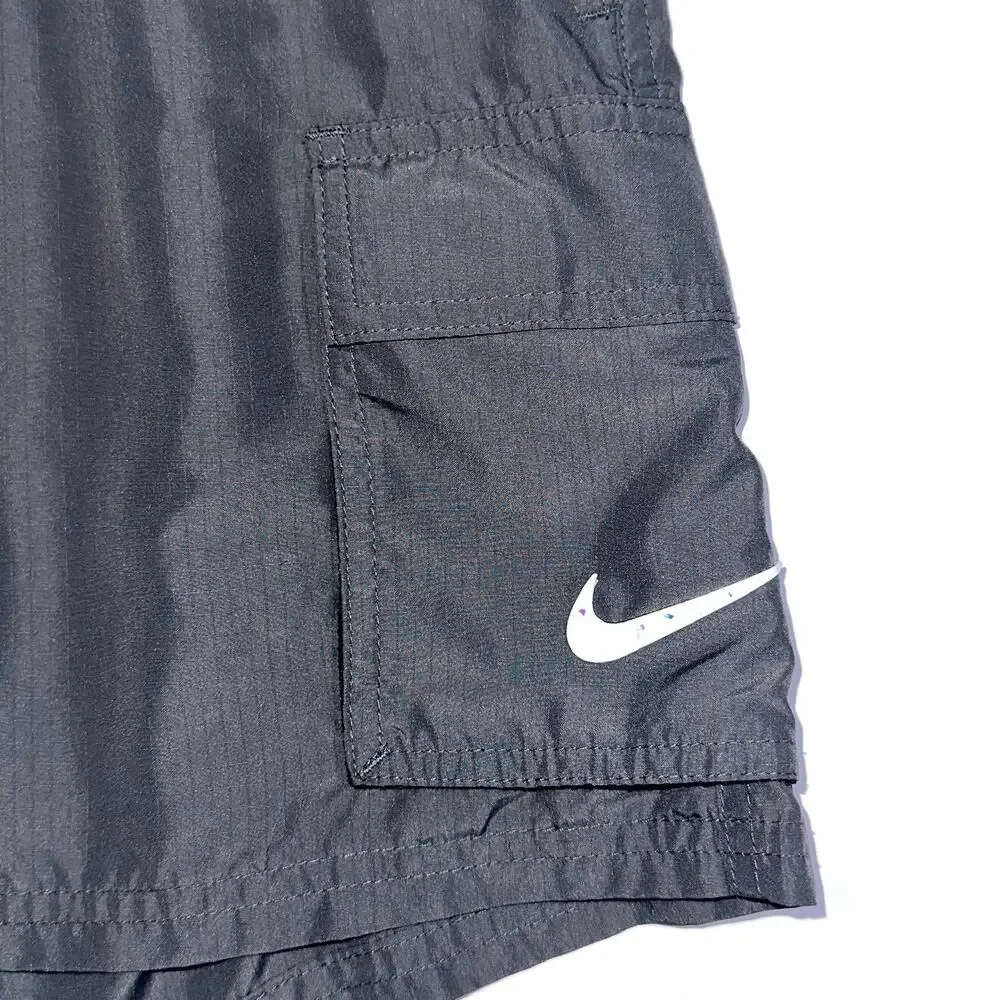 Nike Men’s Dark Grey Packable Cargo Pocket Volley Swim Shorts Size Large